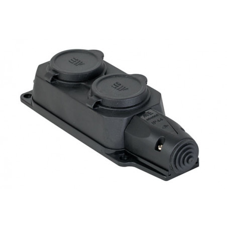 METE zásuvka gumová dvojnásobná IP44/230V/16A