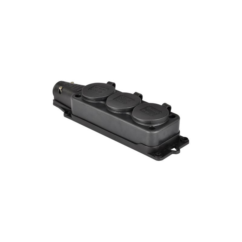 TP electric zásuvka gumová trojnásobná IP44/230V/16A D260ZG3