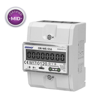 Elektroměr OR-WE-516 3F 80 A port RS-485 MID3mod.DIN TH-35mm