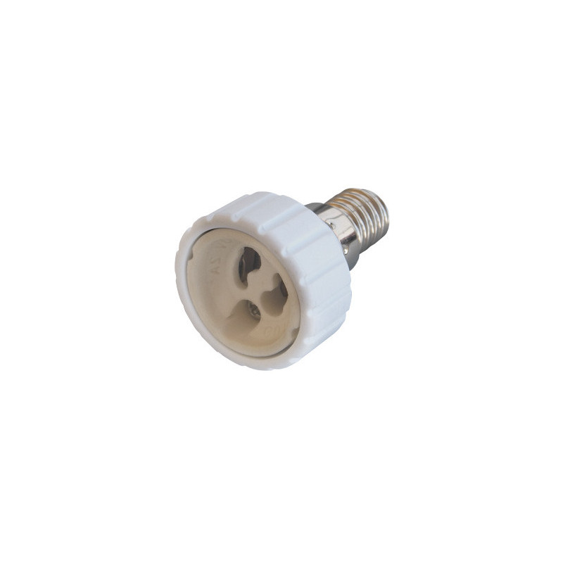 Adaptér (redukce) objímky E14/GU10 plastový bílý