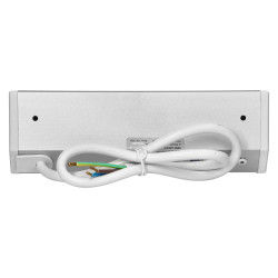 Nábytková zásuvka 2x2P+E, 2xUSB (typ A+C, 2,4A), bílo-stříbrná